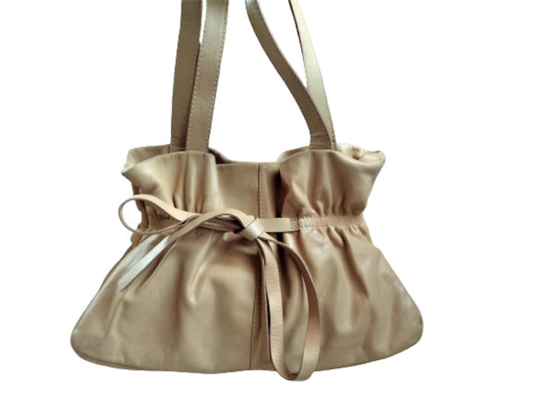 Buy Vintage Beige Handbag, Strenesse Gabriele Strehle, Bow Cream Shoulder  Bag Purse, Y2K Women Fashion Online in India