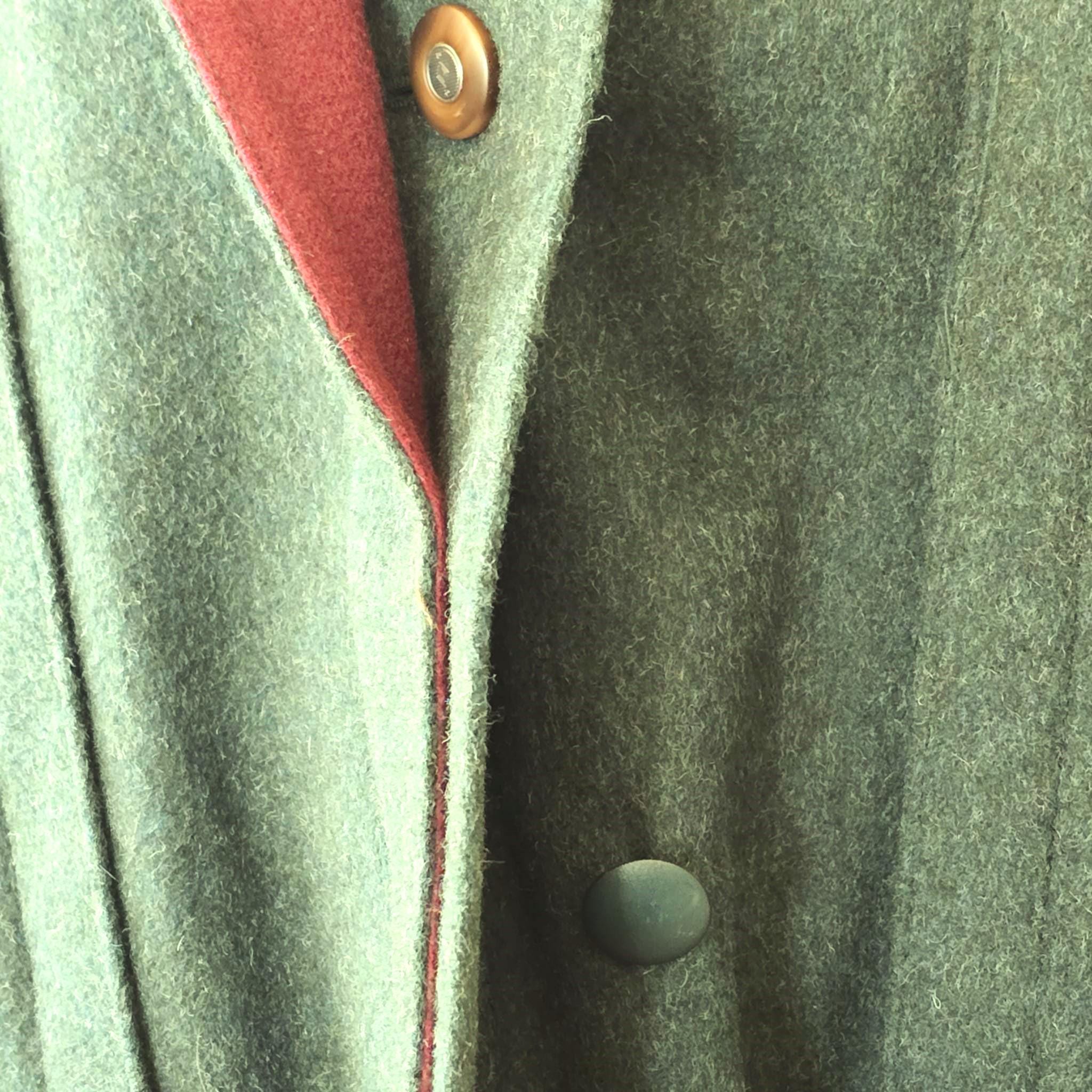 Vintage Austrian Coat Loden, Original Aquila Alpacca, Forest Green