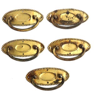 Brass Drawer Pulls Set of 5, Vintage Brass Hardware, Antique Cabinet Pulls, Dresser Pulls and Handles
