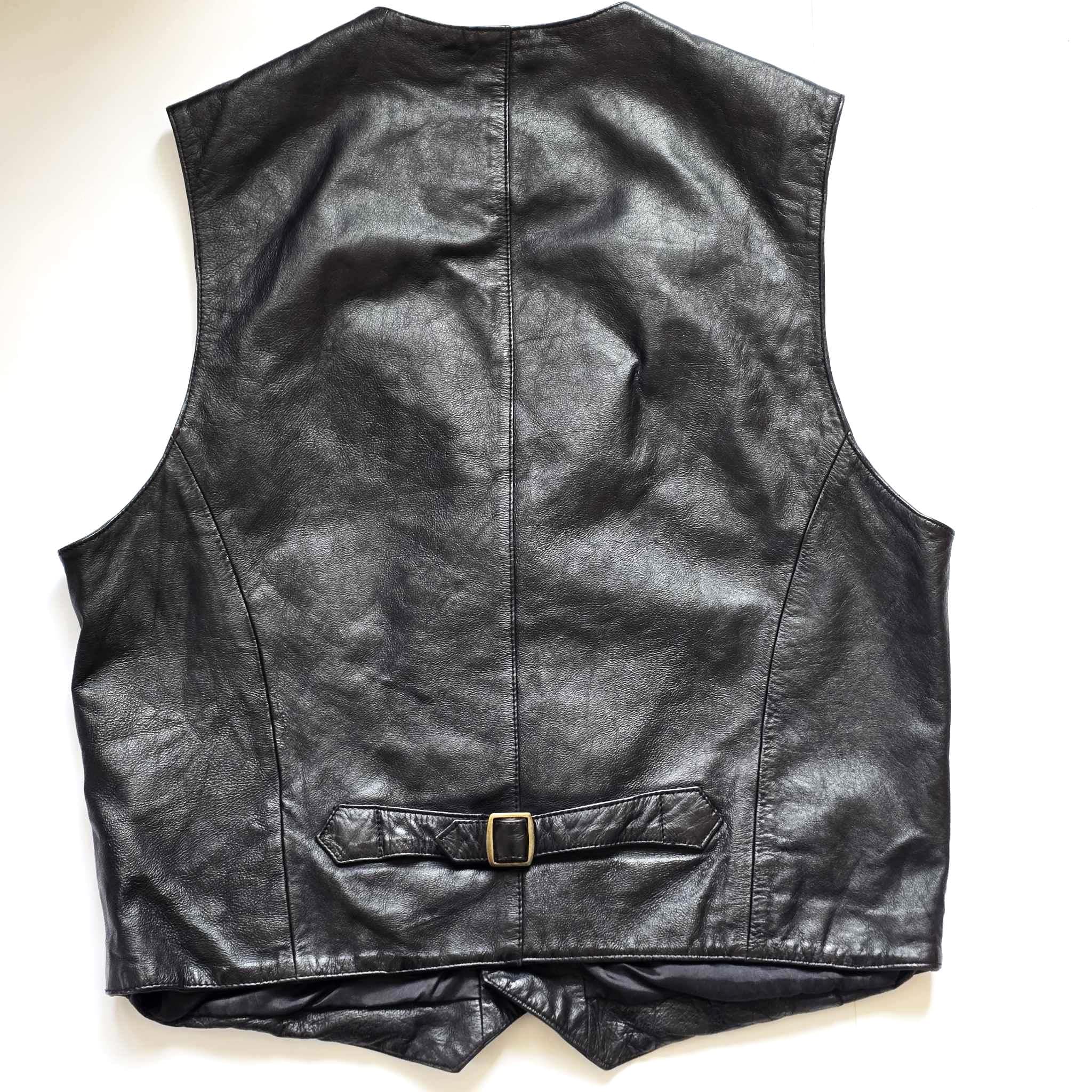 vintage 50's unknown leather vest サイズ44 Henry Morell Vintage Men Black Leather Vest Size XL/50 Genuine