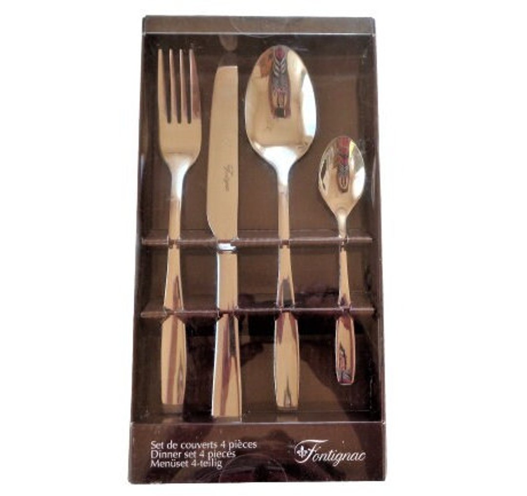 Vintage Cutlery Set, Fontignac French Luxury Dinner Set for One in Box ...