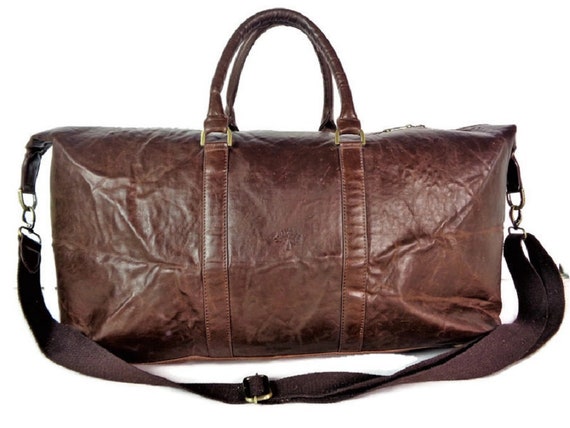 Vintage MULBERRY Bag, Large Brown Leather Travel B