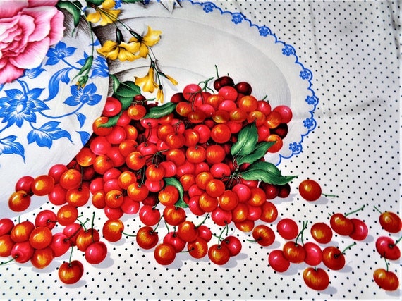 VALENTINO Silk Scarf, Cherry Flowers Print - image 1