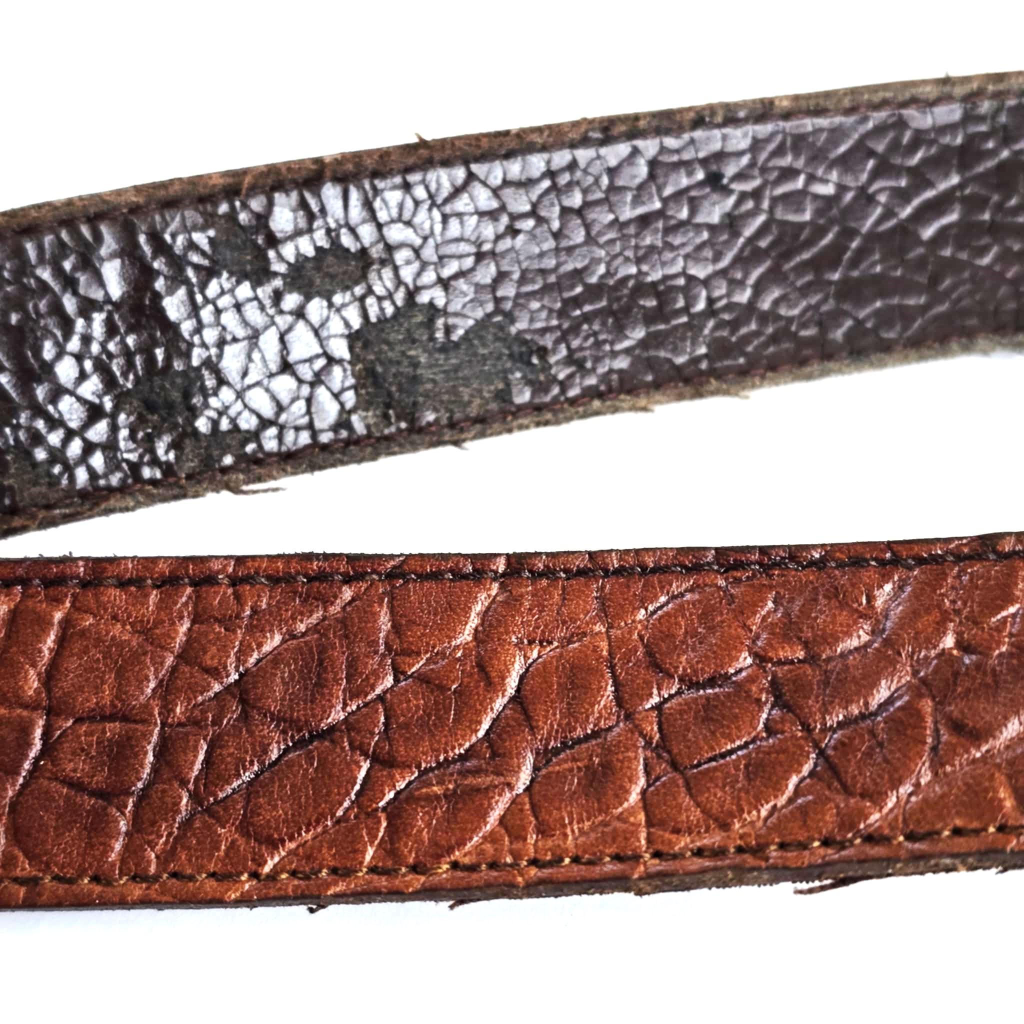 Vintage Mulberry England Leather Belt Classic Brown Embossed  display picture 3