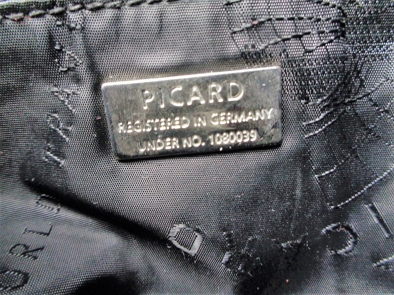 Picard Black Embossed Leather Handbag Registered In Germany Under No.  1080039