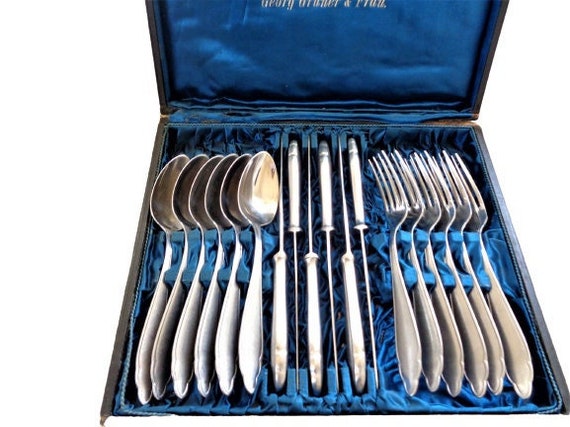 ROSTFREI Vintage Germany Silver Plated Dinner Knives Set of Six 8