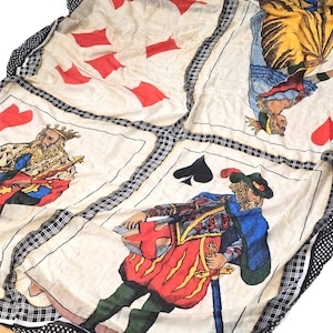 Scialle oversize di Faliero Sarti Italia Lussuoso Modal Cashmere Disegno di carte da gioco Dichiarazione Sciarpa enorme Avvolgente Vintage Donna Grandi sciarpe