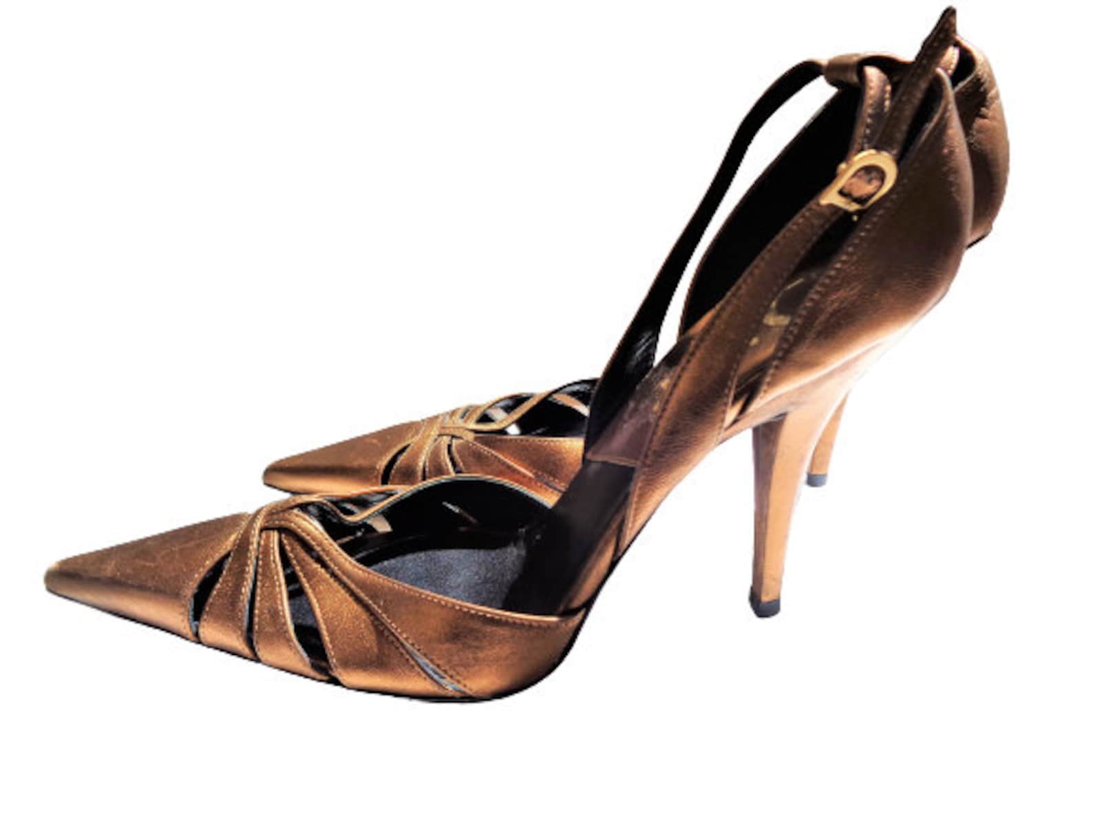 Vintage Christian DIOR Leather Heels Block Heel Pumps French Etsy