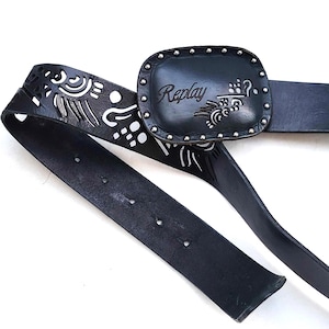 Ceinture Vintage Homme Request – Cuir Véritable – Style Rétro – Taille Ajustable