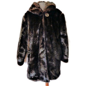Vintage Faux Mink Fur Coat Size XXL