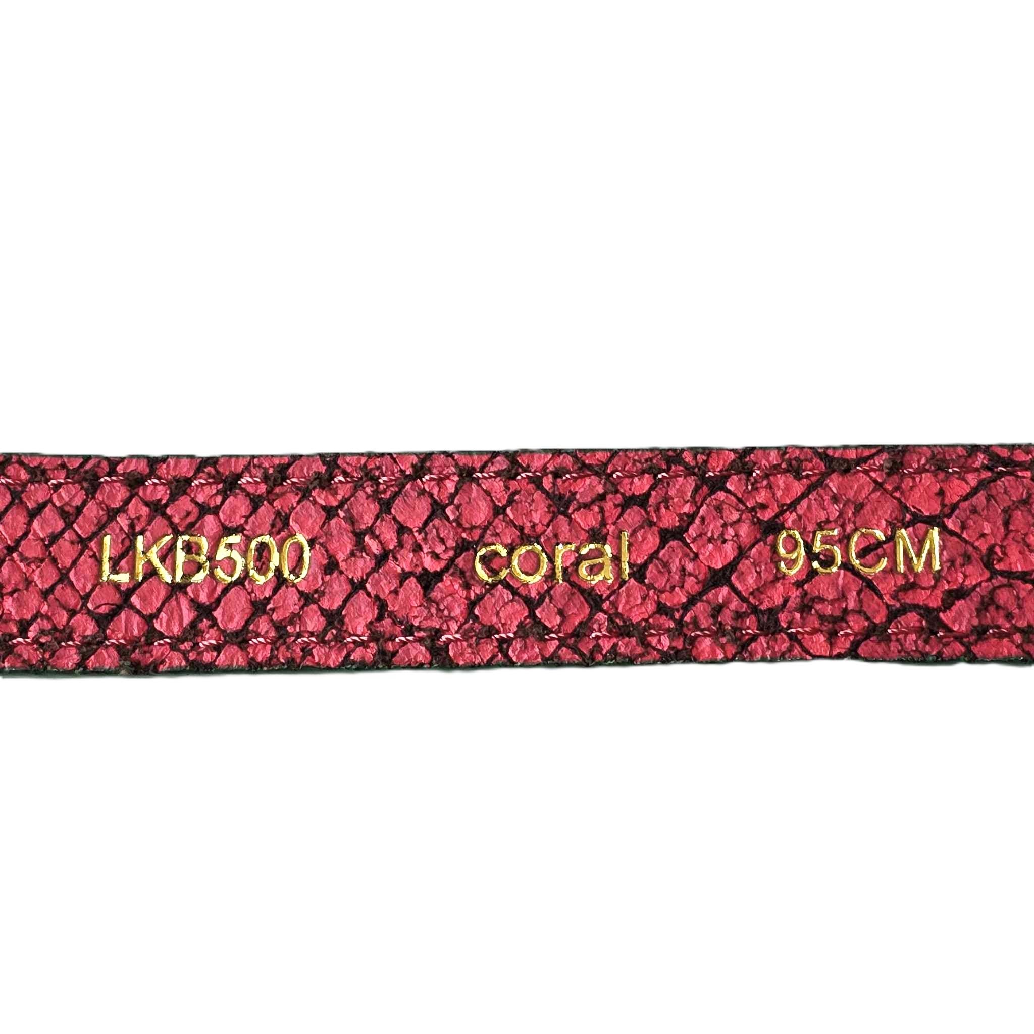 Liebeskind Berlin Coral Snake-Embossed Leather Belt Antiqued Brass Buckle 90CM Vintage Liebeskind Berlin Leather Snakeskin Belt Coral Pink  main image 2