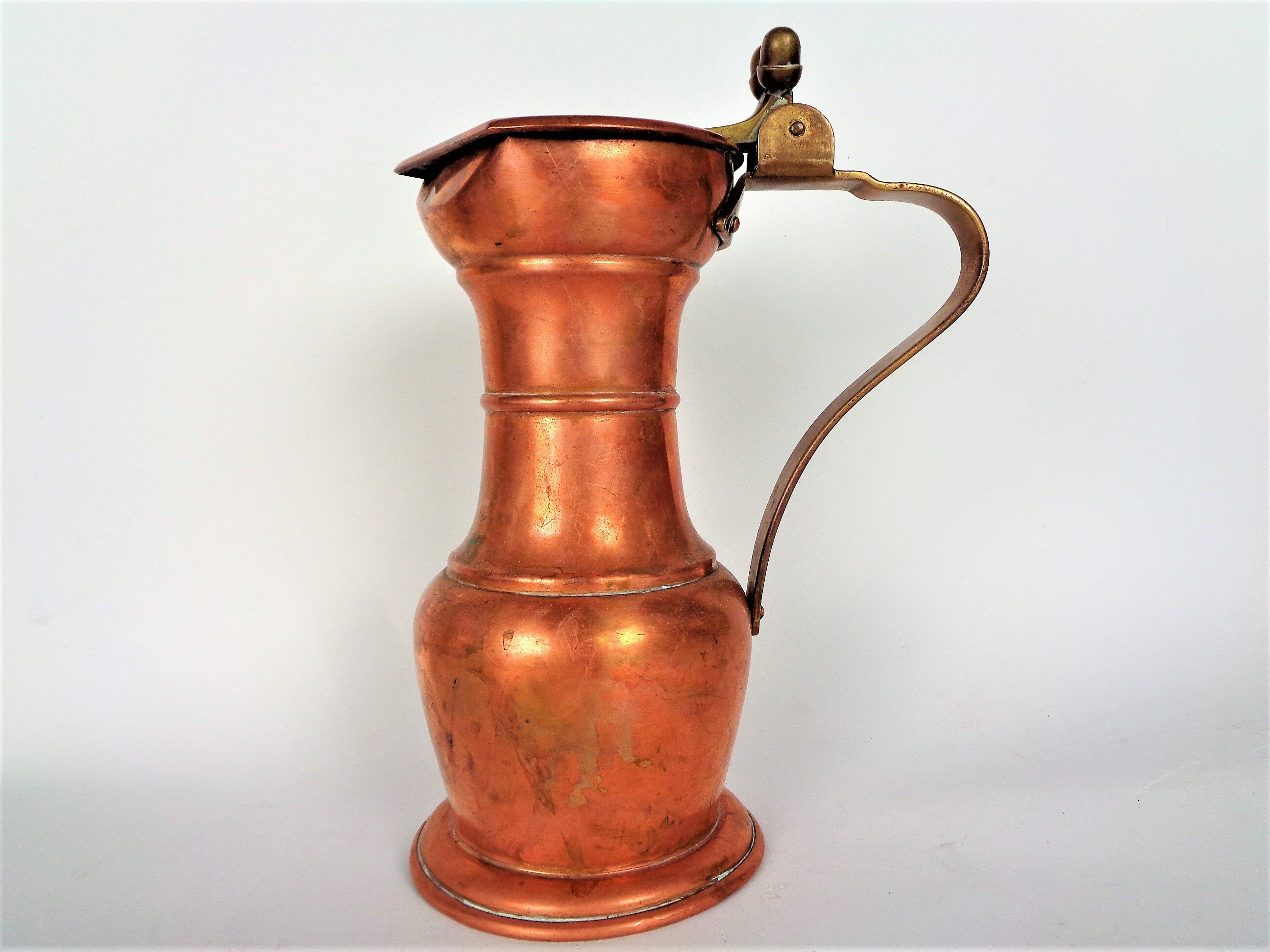 Vintage Copper Water Jug with Lid Hammered Copper Wine Etsy