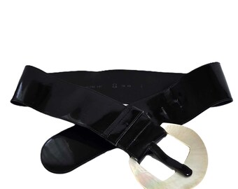 Handmade Elegant Black  Belt with shell Pearl Accent SM Women main image 4