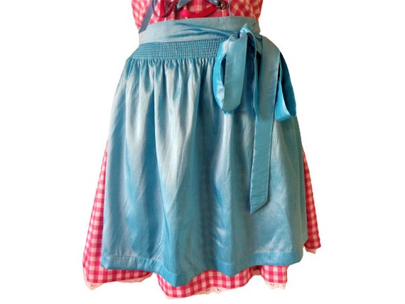 Dirndl Dress with Apron, Pink Gingham Dress, Bava… - image 5