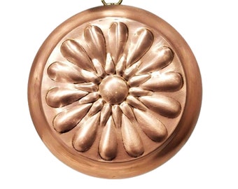 Vintage Copper Jello Mold Cake Pan Domes Chocolate Baking Round Tin Lined Mould Wall Hanging Kitchen Decoration