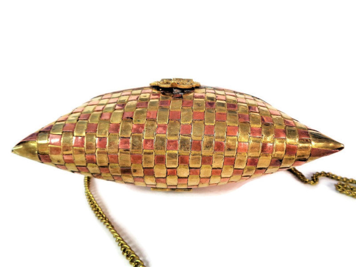Vintage Brass Copper Bag Purse Wedding Purse Evening Bag Etsy