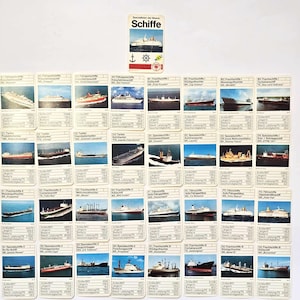Vintage 1970s Ships Trading Playing Card Set Complete Nautical Deck by ASS Germany Cargo Tanker Passenger Ship Spec Maritime Memorabilia