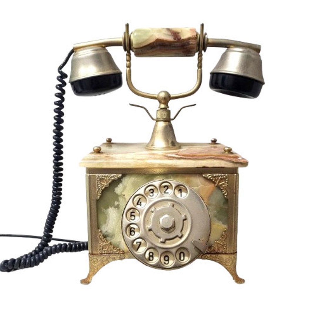Ancien téléphone en Marbre et Laiton - Collection