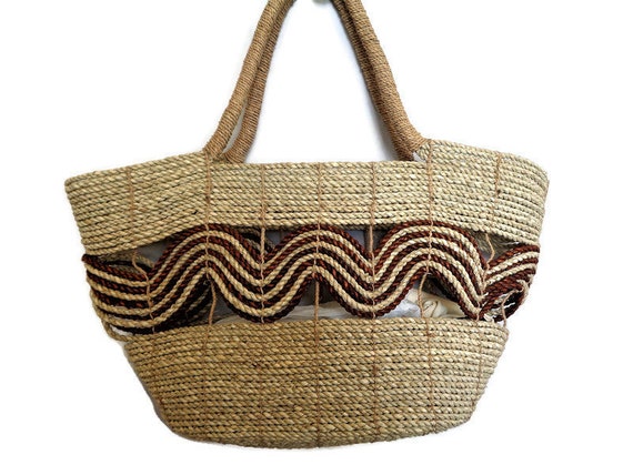 Woven Straw Tote Bag, Straw Shoulder bag, Beach ba