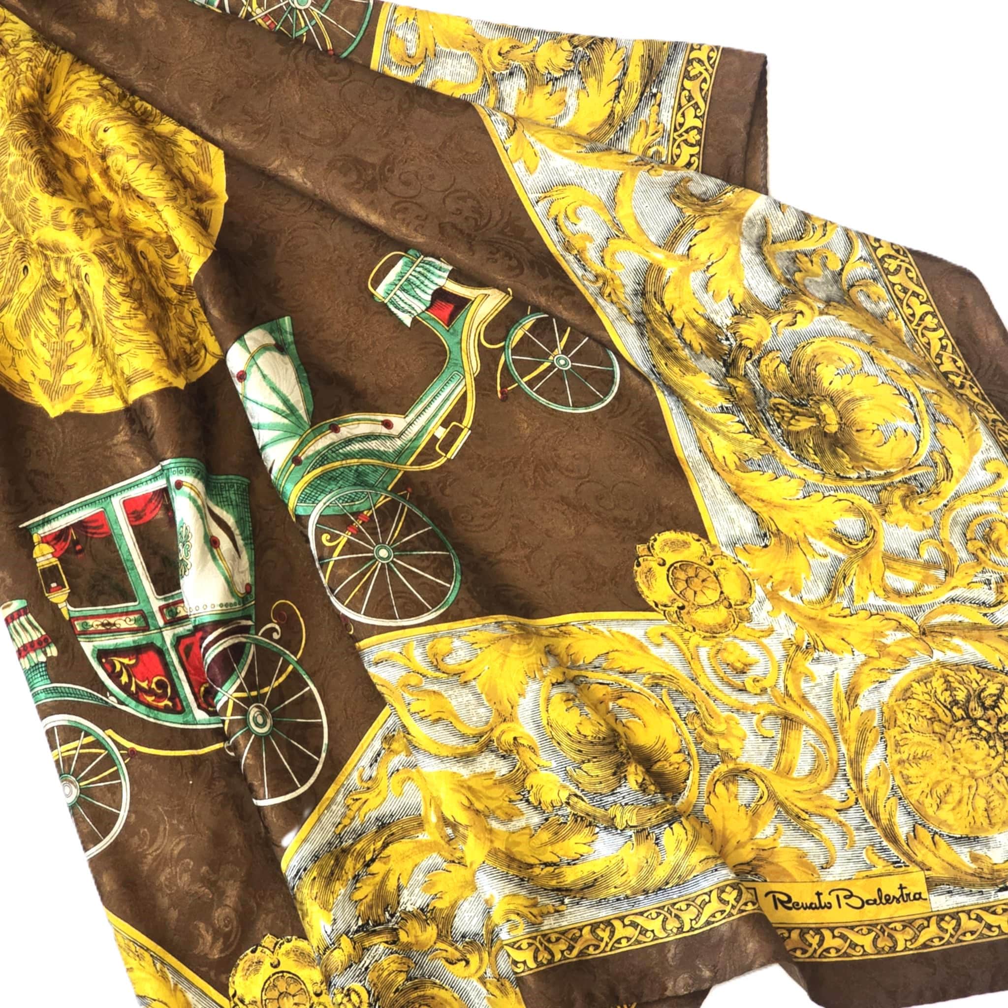 Foulard Carré Renato Balestra En Soie - Imprimé Animalier Multicolore, Occasion