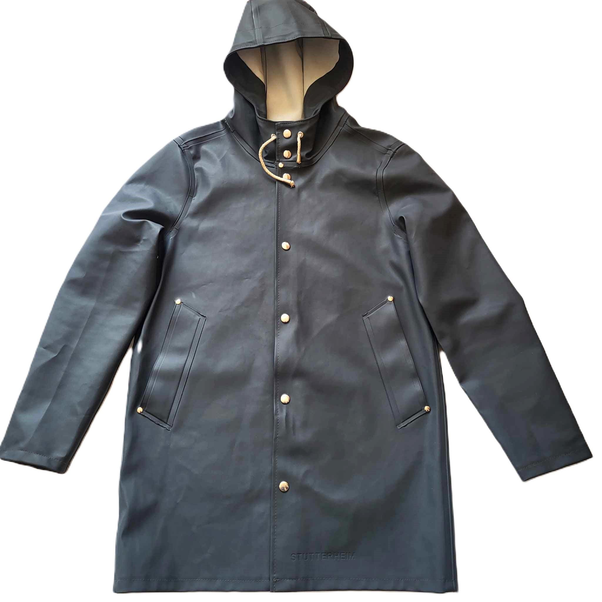 Chubasquero gris vintage Stutterheim Sweden Ribber recubierto de PVC impermeable cortavientos unisex clasico impermeable para clima humedo Etsy Mexico