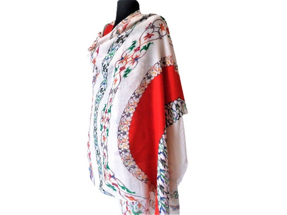 Challis Large Shawl, Indian Women Shawl, Wrap, PA… - image 7