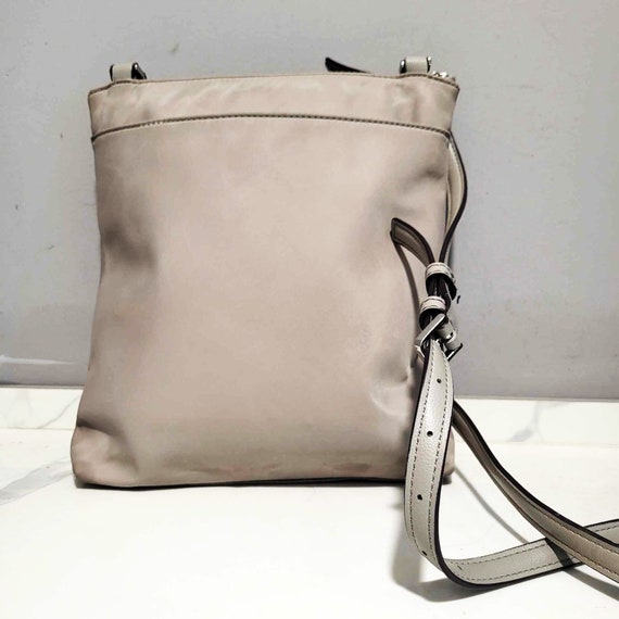 Vintage Kate Spade Crossbody Purse Gray Beige Taupe Nylon Shoulder Bag With Leather Adjustable Strap for Casual Everyday Work Use Etsy Ireland