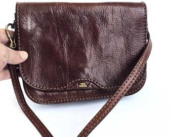 Vintage the Bridge Leather Crossbody Bag, Brown Saddle Purse