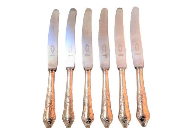 Vintage Cutlery Set, SOLINGEN Silver Plate Knives, German Vintage Cutlery Set, SOLINGEN Silver Plate Knives, German