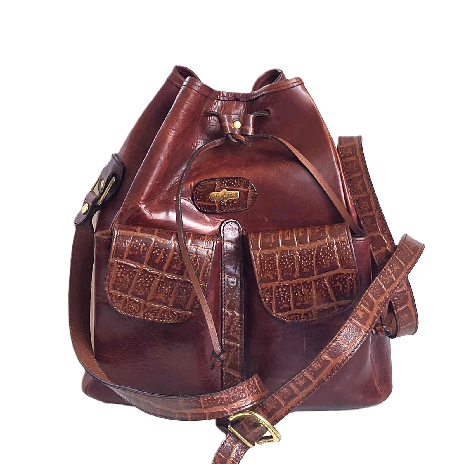 Ceinture Vintage EL CAMPERO En Cuir Marron - Taille 85 - Occasion Authentique