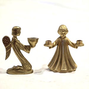 Brass Cherubs Candle Holders Set, Brass Angels, Christmas Decoration, Communion Decor, Germany Christmas