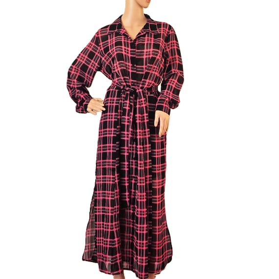 chinese dress ladies Veida Cowl Neck Maxi Dress | Brown Check | Womens