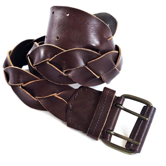 Vintage Italian Brown Leather Belt by PHILOSOPHY BLUES  display picture 3