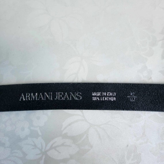 ARMANI Jeans Belt for Men, Black Leather, Silver … - image 7