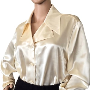 Vintage Cream Silk Shirt Women - Etsy