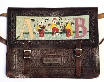 Cuero Bolsos Escolares Antiguos Bolso Escolar Vintage Para Niños