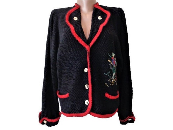 Vintage Austrian Cardigan Sweater, Julius Lang, T… - image 3