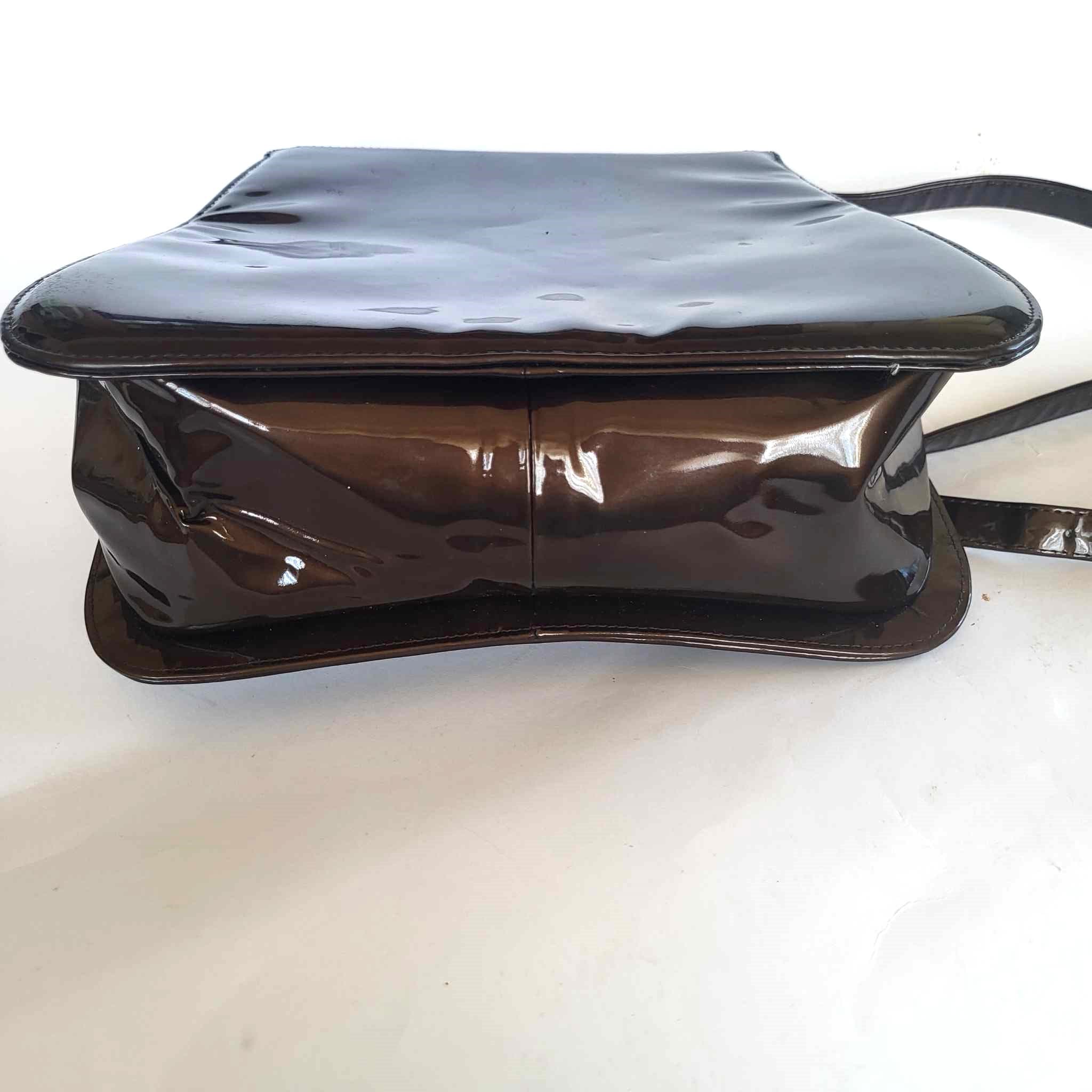 Sandro VICARI Women Handbag Animal Pattern Brown Lacquer Shoulder