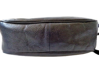 Gianfranco Ferre Bag, Black Leather Shoulder Purse, GFF Saddle Bag