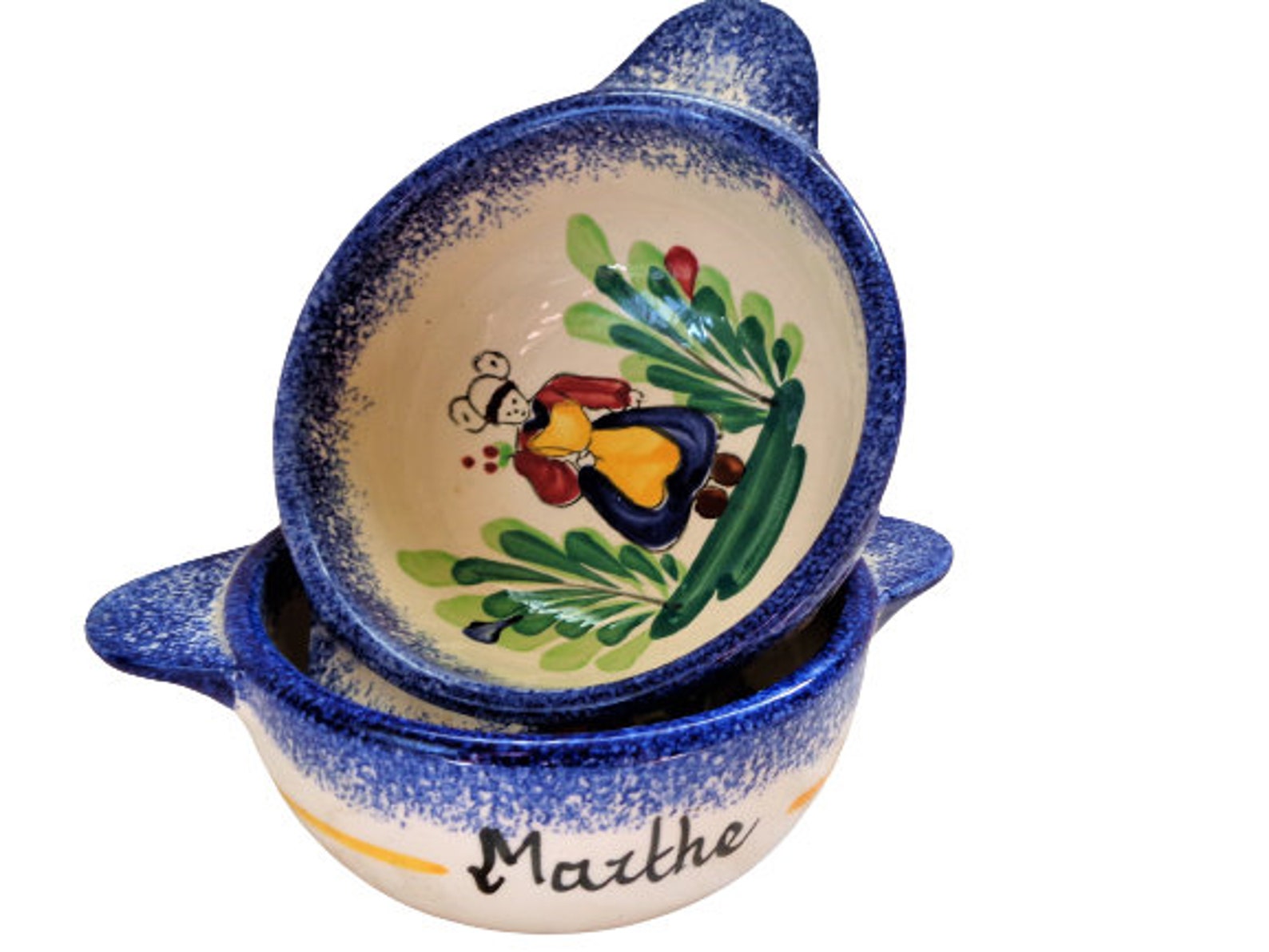 Breton Name Bowls Pair Traditional French Breton Ceramic Etsy