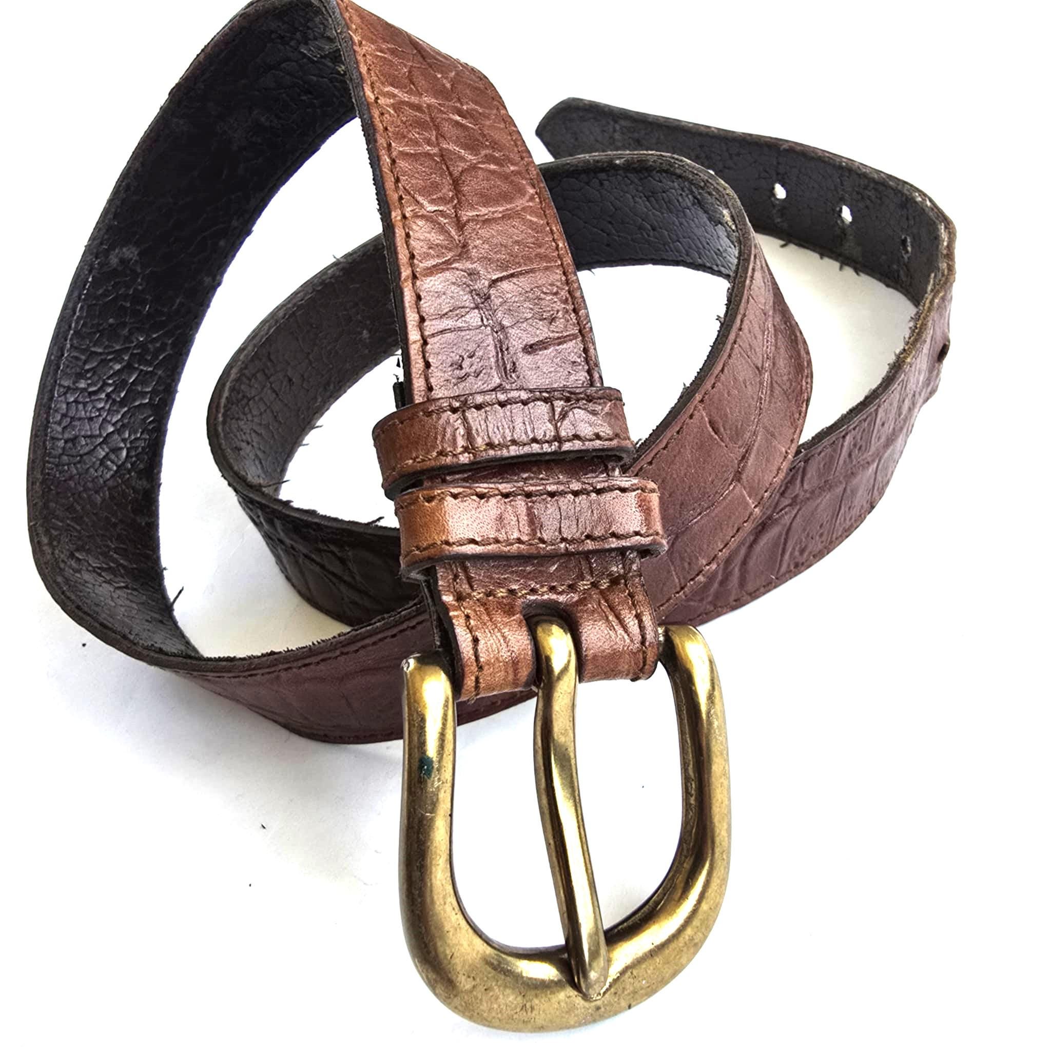 Mulberry Black Pebbled Leather Belt w Brushed Gold Tone Buckle Made in England MULBERRY Belt, leather, braided model, England. Vintage  main image 4