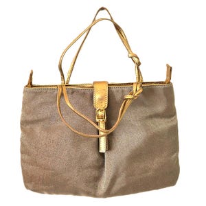 Blumarine Bag, Y2k Mini Handbag, Gold Cloth Bag, Small Women&#39;s Purse, Vintage Evening Bag 2000s