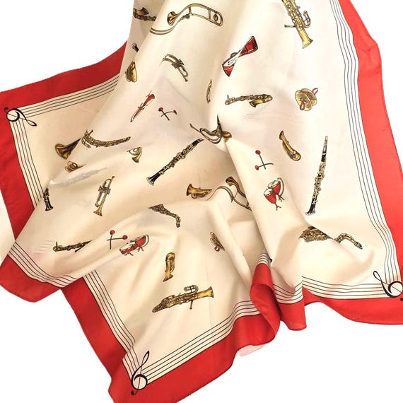 Music Notes Scarf In Black And White - Foto 12