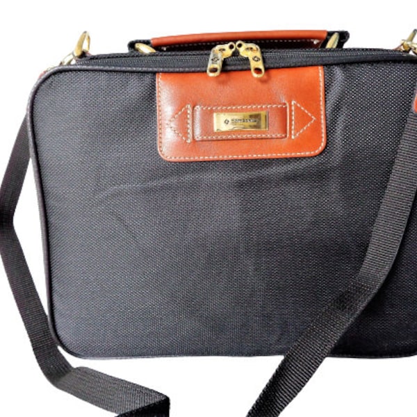 SAMSONITE Reisetasche für Männer, Gepäcktasche, schwarze Umhängetasche aus Canvas-Leder, kleiner Koffer, Reisetasche, Geschenk für Männer