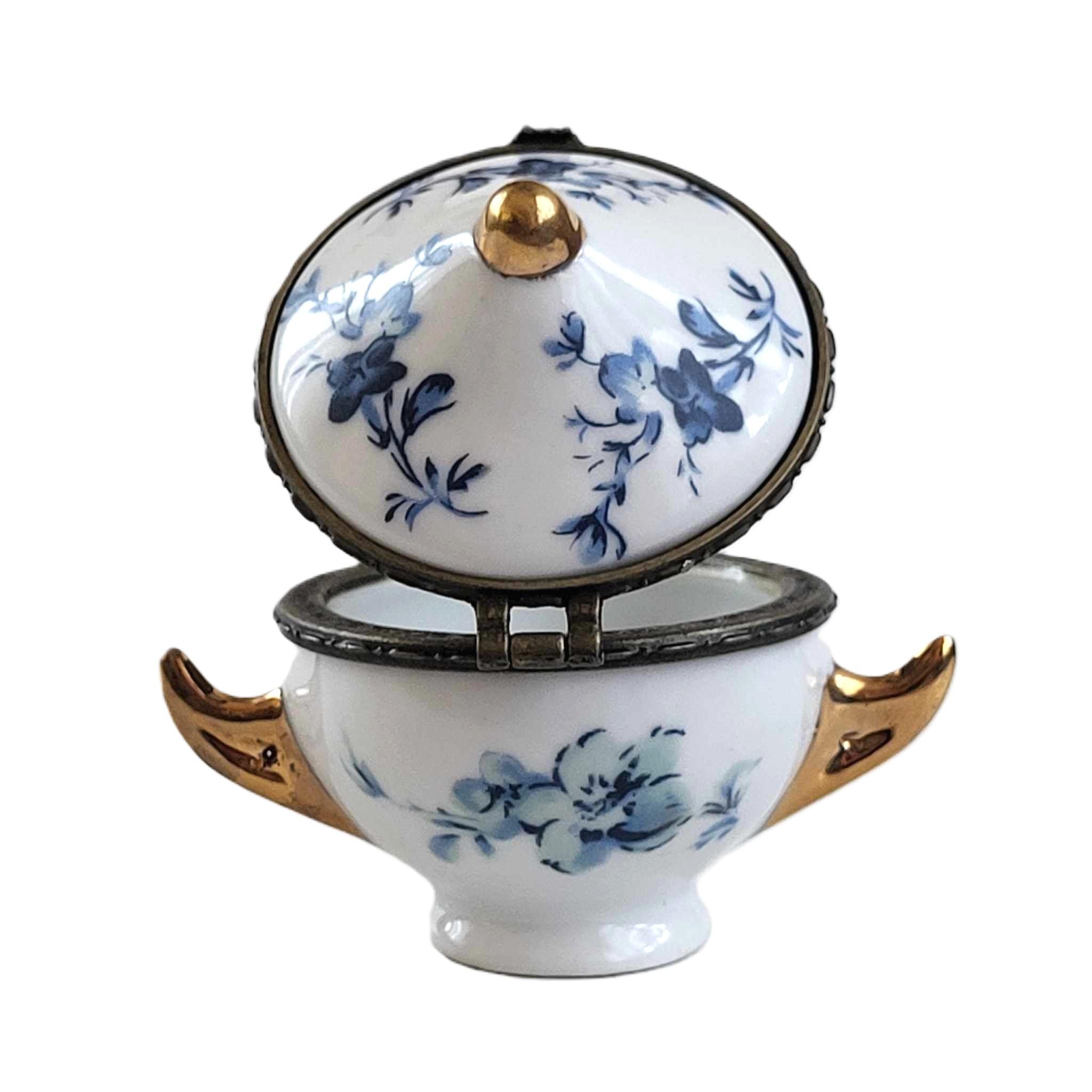 Petite Boîte à Bijoux Porcelaine émaillée Bleue Et Blanche – Fait Main