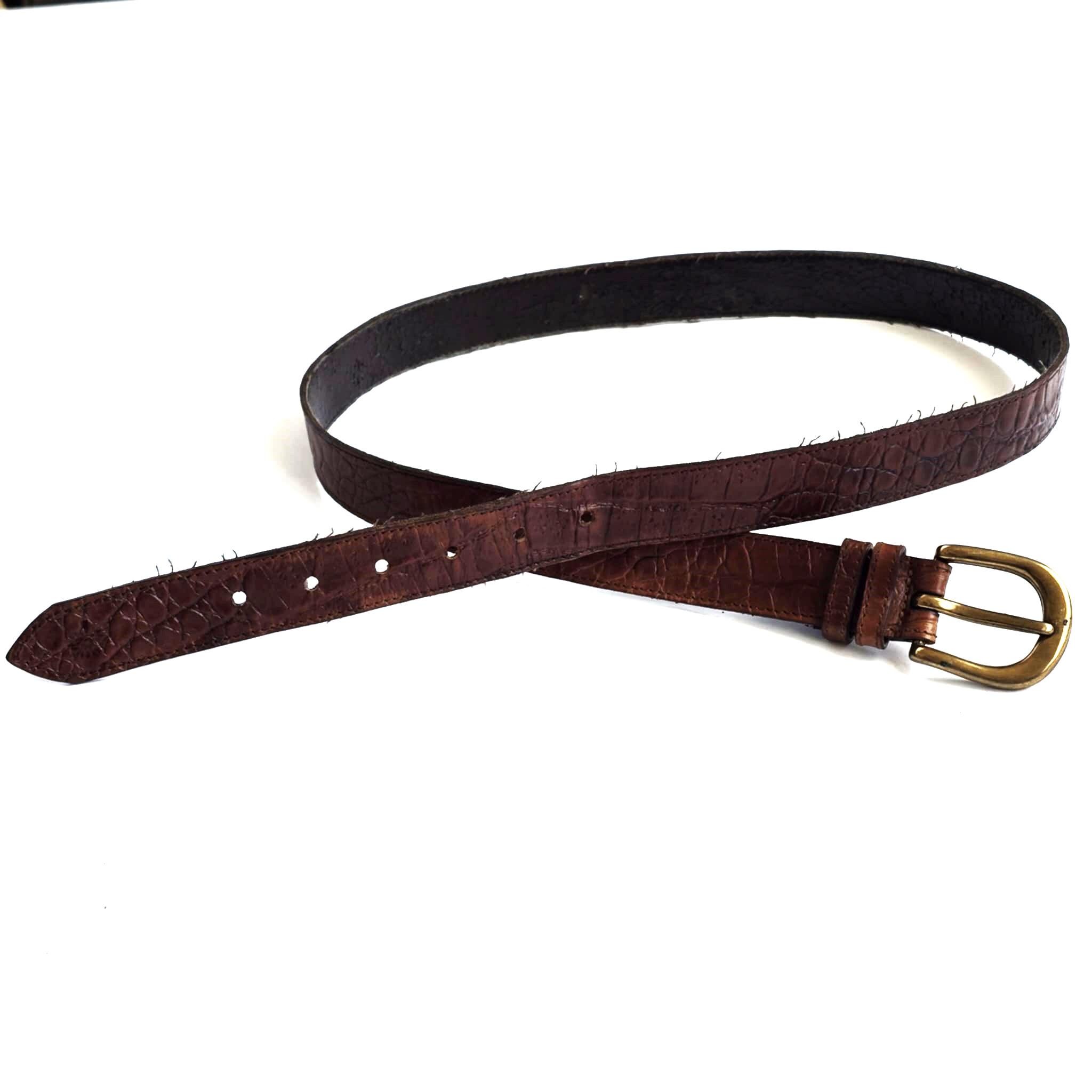 Mulberry Company Vintage Tan Brown Leather Belt Made in England Size 30 75 Vintage Mulberry England Leather Belt Classic Brown Embossed  main image 2