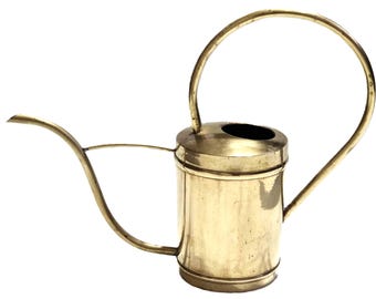 Vintage Brass Watering Can Curved Handle for Indoor Plant Succulent Cactus Herbs Gift for Gardeners Antique Home Garden Patio Balcony Decor