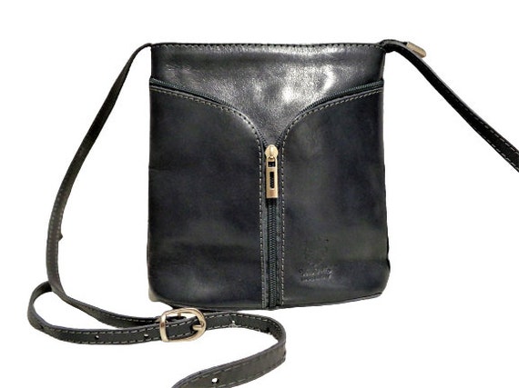 Italian Leather Small Crossbody Bag, Vera Pelle, … - image 9