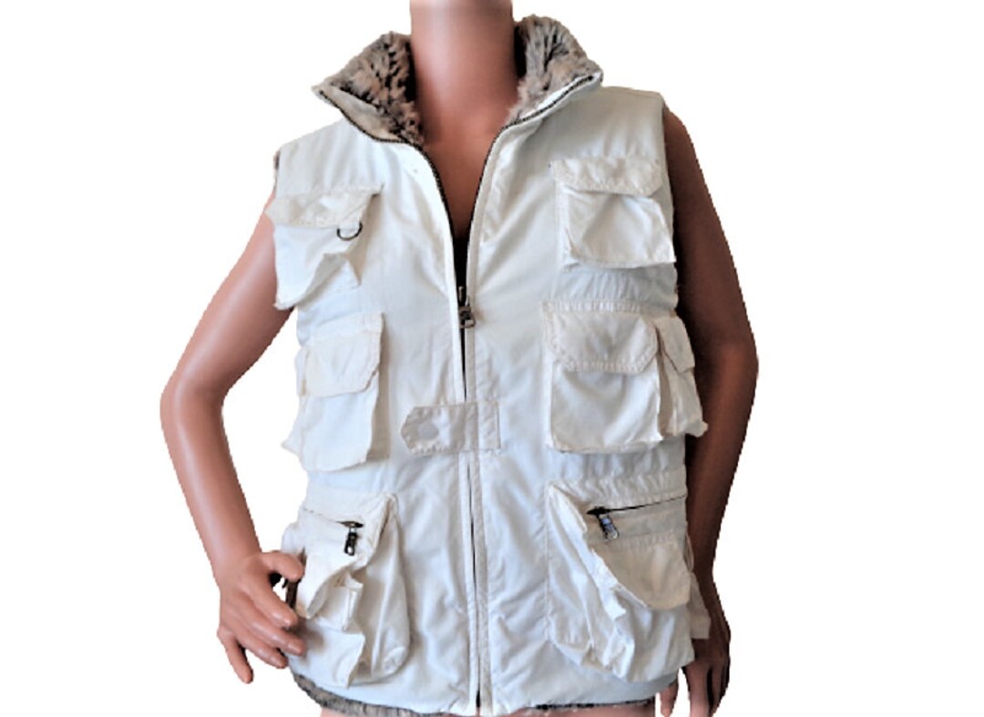 Ralph LAUREN Sleeveless Jacket, Women's White Vest, Winter