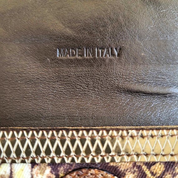 Just Cavalli Vintage 90s Women Small Wallet with Animal Print, Leather Cloth Coin Money Pouch Compact Portable Glamorous Exotic Design Retro View 6